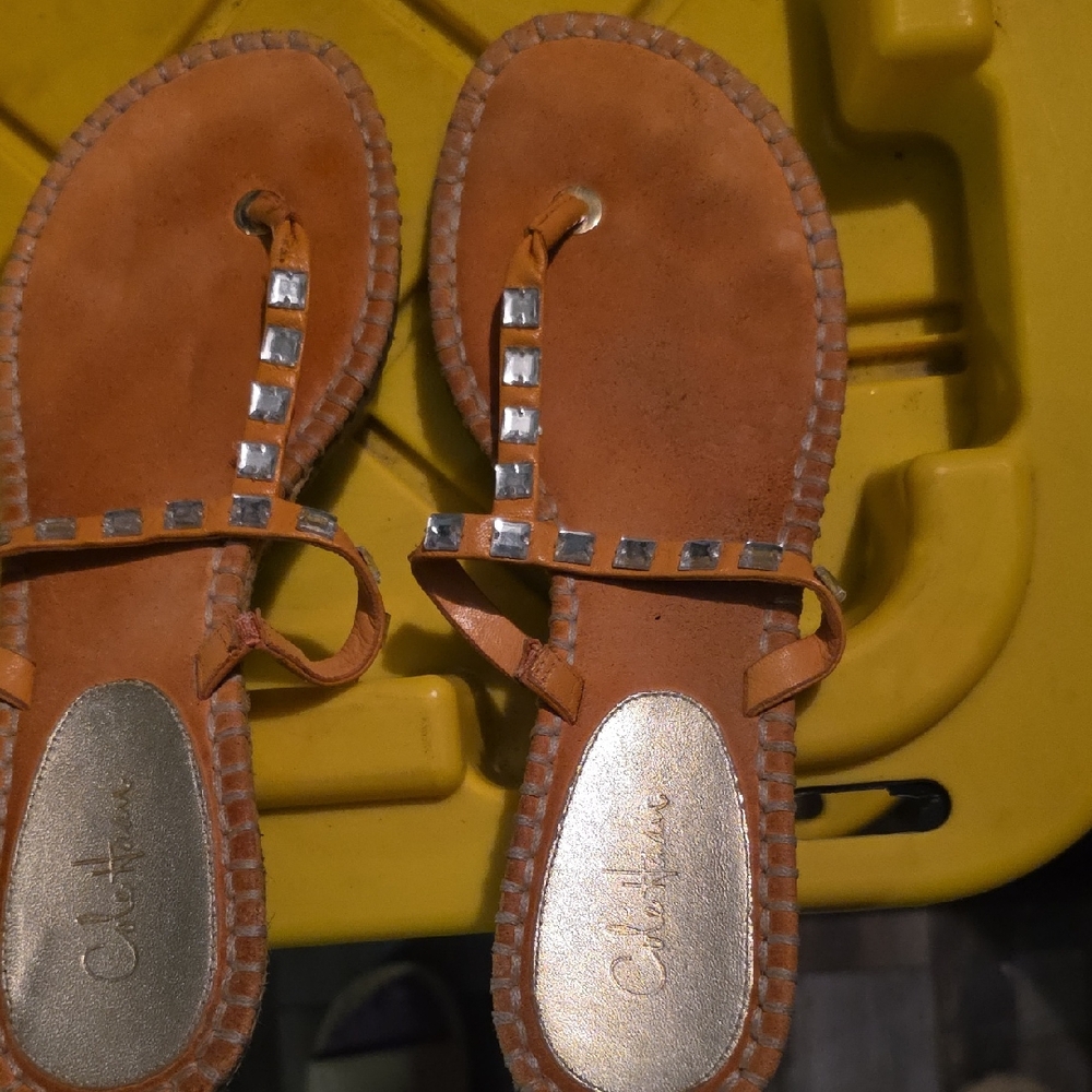 Cole Haan Kids Brown Sandals with Silver Accents